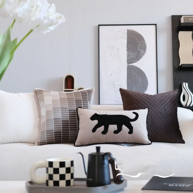 

Leopard Cushion Light Luxury Home Textile Living Room Decor Back Cushions For Bedroom 등쿠션 Fabric Cushion