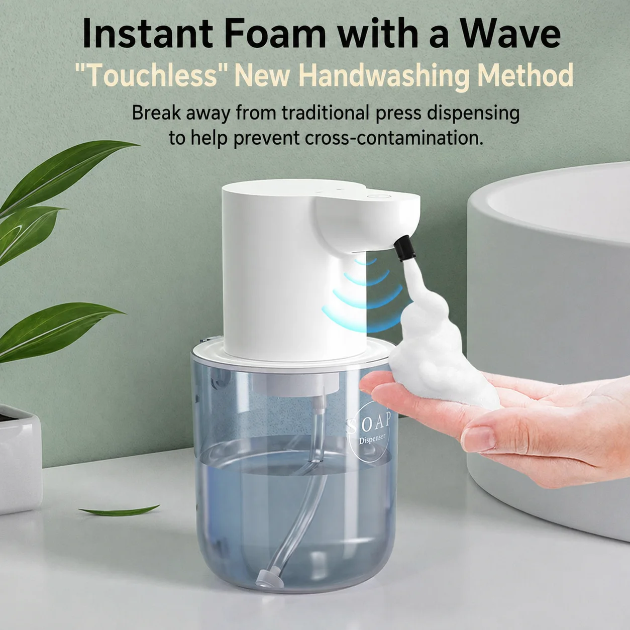 Touchless Rechargeable Automatic Foaming Soap Dispenser - Wall Mounted