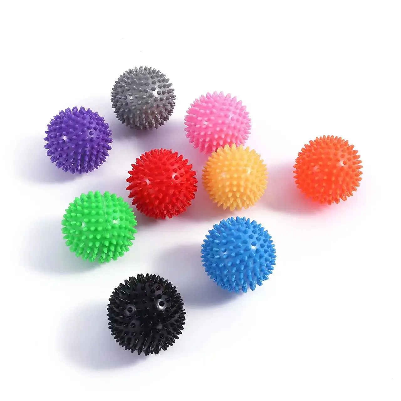 TPR 7CM Diameter Hollow Soft Spike Ball Hand Strength Recovery Exercise Massage Ball Yoga Fitness Spiky Massager Trigger Point massage ball