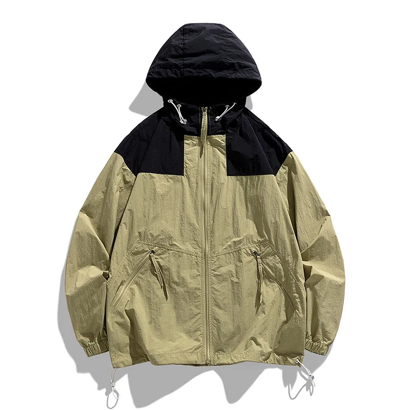 Outdoor Summer Spring Sun-Protection Jacket Sunscreen Hooded Jacket Thin Coat Men Couple Cool Loose Versatile Sunscreen Clothing