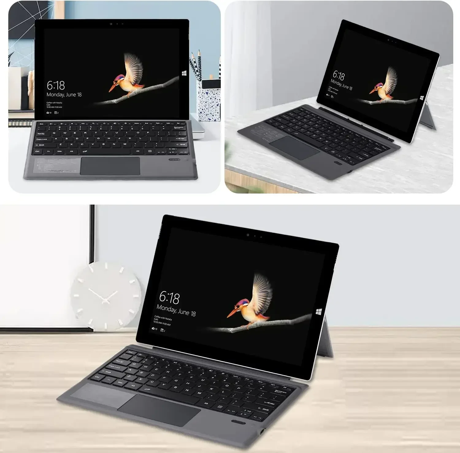 Trackpad Keyboard Bluetooth Wireless for Microsoft Surface Pro 3 4 5 6 7 Go 1 2 3 Business Travel