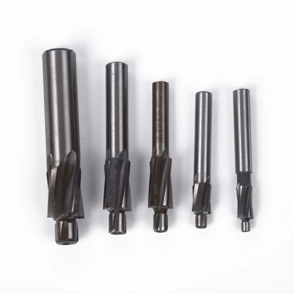 

5pcs Milling Cutter 4 FluteCountersink HSS-AL End Mill Cutter Pilot Slot Drill Bits Tool M3-M8 Wood Milling Cutter