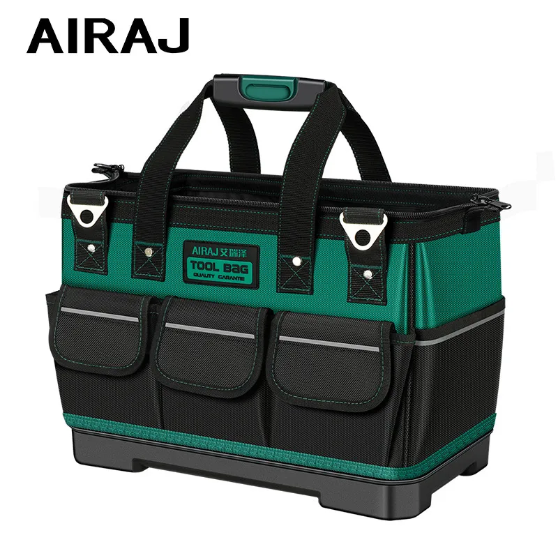 Airaj 2023 Nieuwe Tool Tas Met Reflecterende Strip 1680D Oxford Doek Elektricien Tas Multi-Pocket Waterdichte Anti-Fall opbergtas