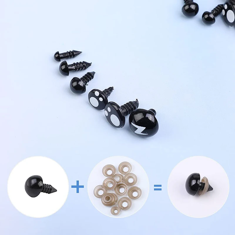 Plastic Safety Eyes Doll Eyes Googly Doll Eyes Plastic Toy Eyes 362Pcs Plastic Safety Eyes And Noses Craft Doll Eyes And Noses Teddy Bear Nose Needle Felting Kit for Doll Making