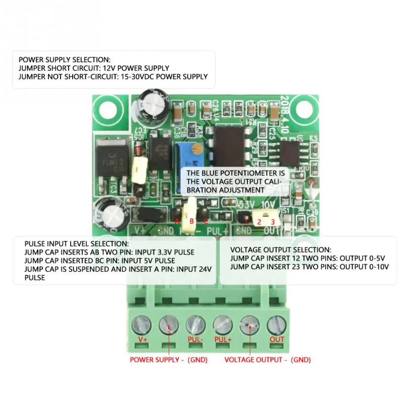 Frequency to Voltage Converter Frequency to Voltage Module 0-10Khz To 0-10V Converter Module With Isolation F/V Frequency Counter Tester Frequency Meter