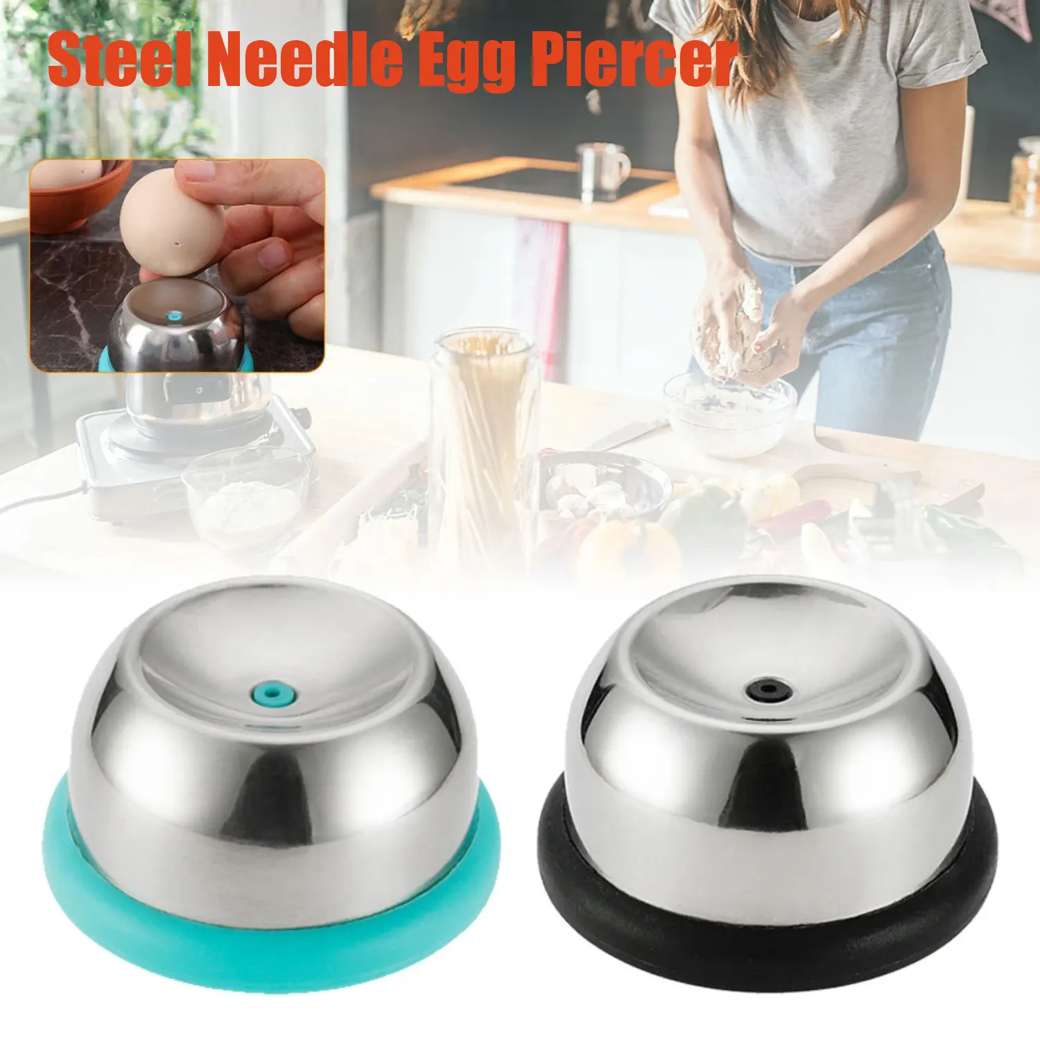 Egg Piercer, Stainless Steel Needle Egg Hole Puncher Eggs Poacher Endurance Hole Seperater Bakery Kitchen Tool for R