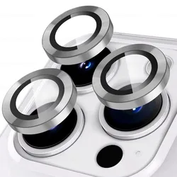 Titanium Alloy Tempered Glass Camera Lens Protector Cover - iPhone 16 PM (Silver - 03)