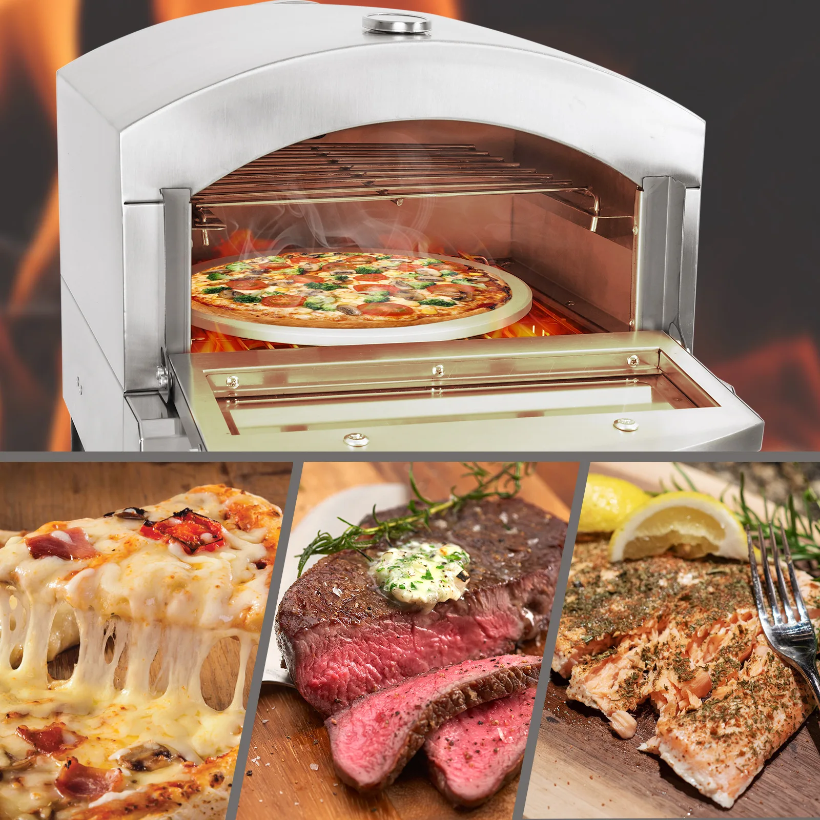 Outdoor Portátil Pizza Forno Gás Propano | Cozimento Máquina Forno  Torradeira-Pizza Forno-aliexpress