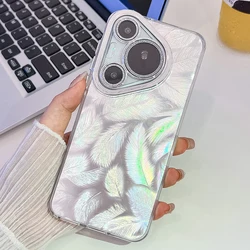 Luxury Shiny Electroplated Glitter Phone Case with Full Camera Protection for Pura 70 Ultra (1White)