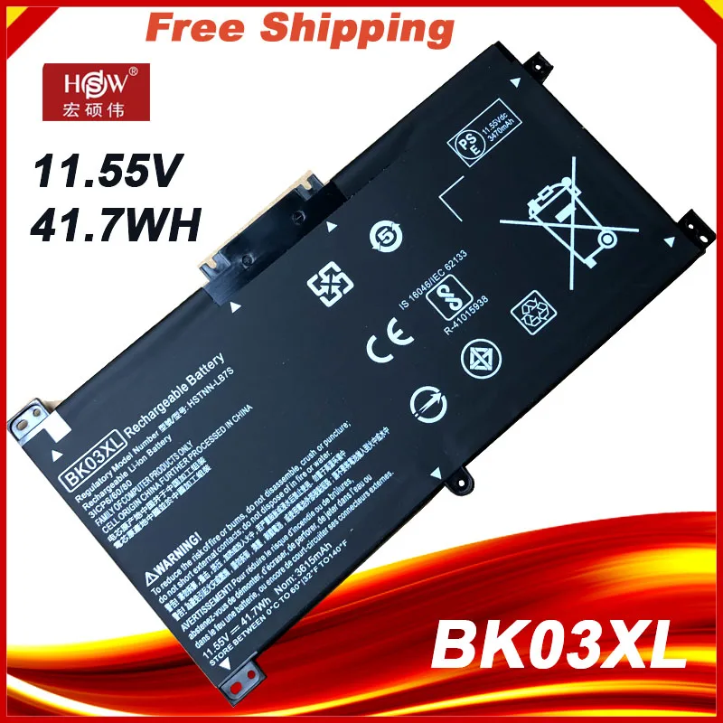 

BK03XL BK03 Laptop Battery For HP Pavilion 14-BA001ns X360 14 14m 14-BA000 916366-541 HSTNN-LB7S TPN-W125 HSTNN-UB7G 14-BA033TX