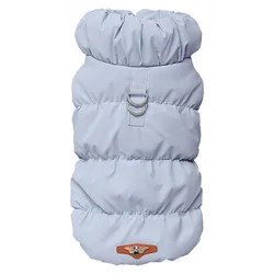 Cozy Winter Padded Pet Outfit Jacket for Small to Medium Dogs and Cats (Blue)