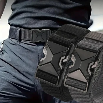 La nuova cintura da uomo con fibbia da 125 cm in nylon intrecciato, leggera e traspirante, per pendolari quotidiani 1
