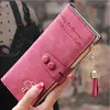 Women Wallet Lady Clutch Leather Frosted Tassel Female Wallets Long Length Card Holder Phone Bag Money Coin Pocket Ladies Purses 1