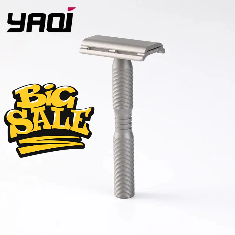 YAQI 수염 면도기 YAQI 고스트 티타늄 경량 안전 면도기 수염 면도기 수집품 남자 친구를 위한 생일 선물