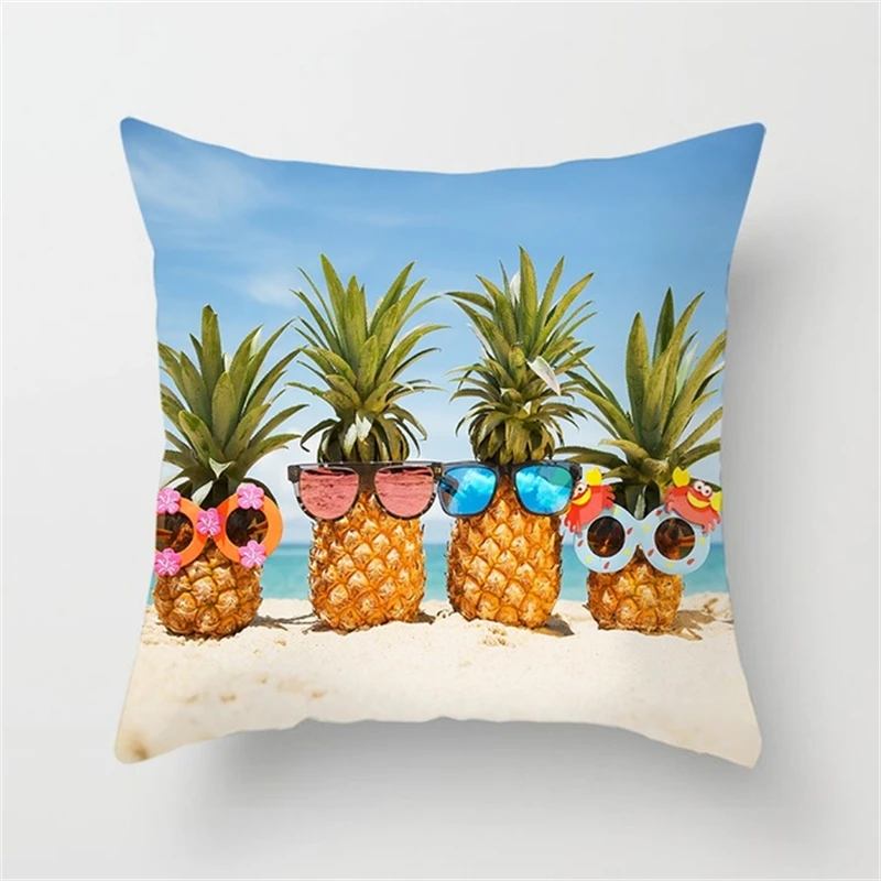 2022 Beach Pillowcase Shell Sea Thread Printing Cushion Cover Square Pillowcase Sofa Chair Linen Pillowcase Home Decor 45X45CM 