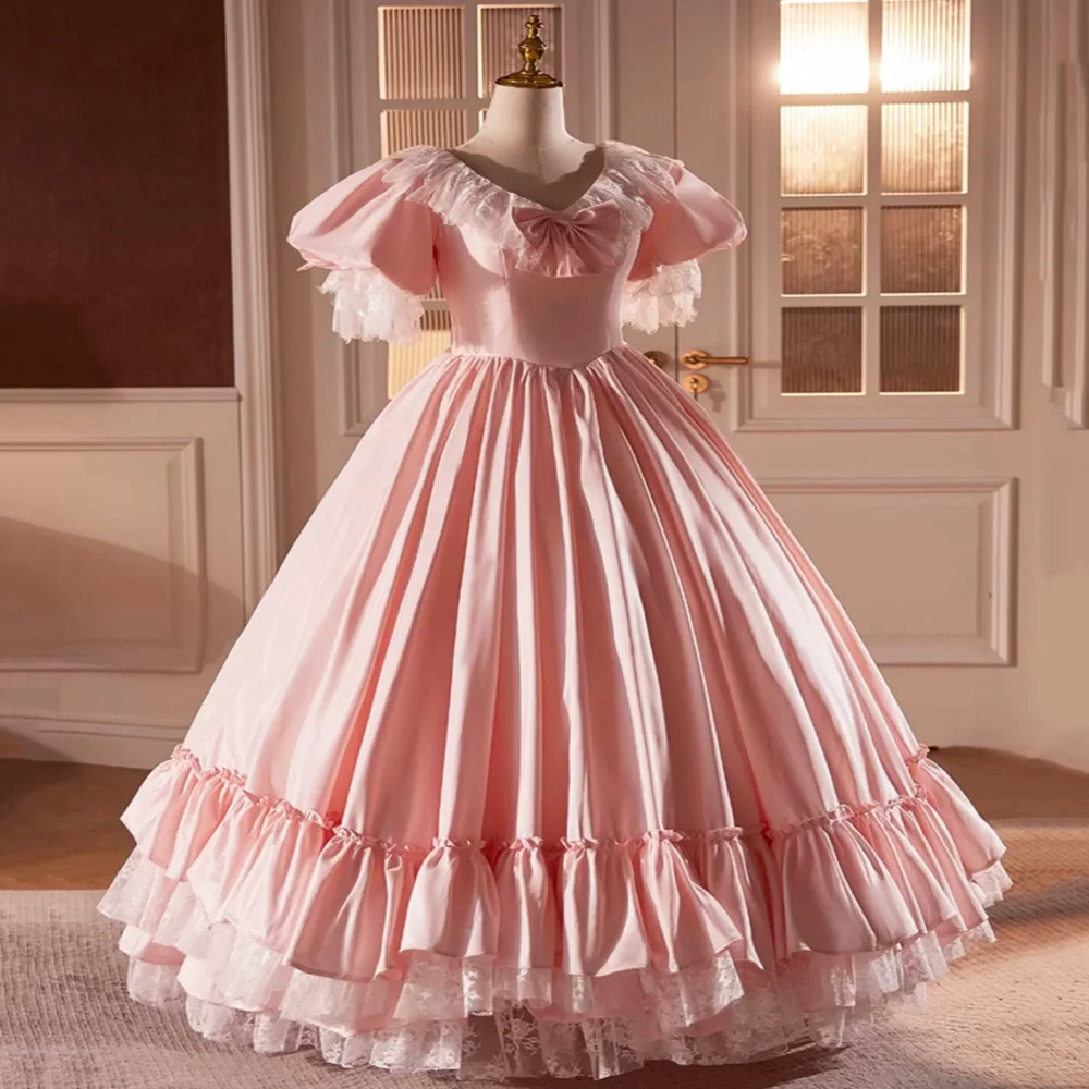 Hoop Skirt 80s Bridesmaid Dresses Fancy Dress Victorian Pink Civil