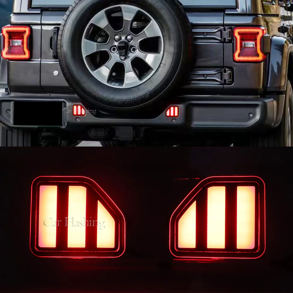 Car Rear Fog Light For Jeep Wrangler JL US version 2018 2019 2020 2021 2022  Bumper Brake Light Reflector turn Signal _ - AliExpress Mobile