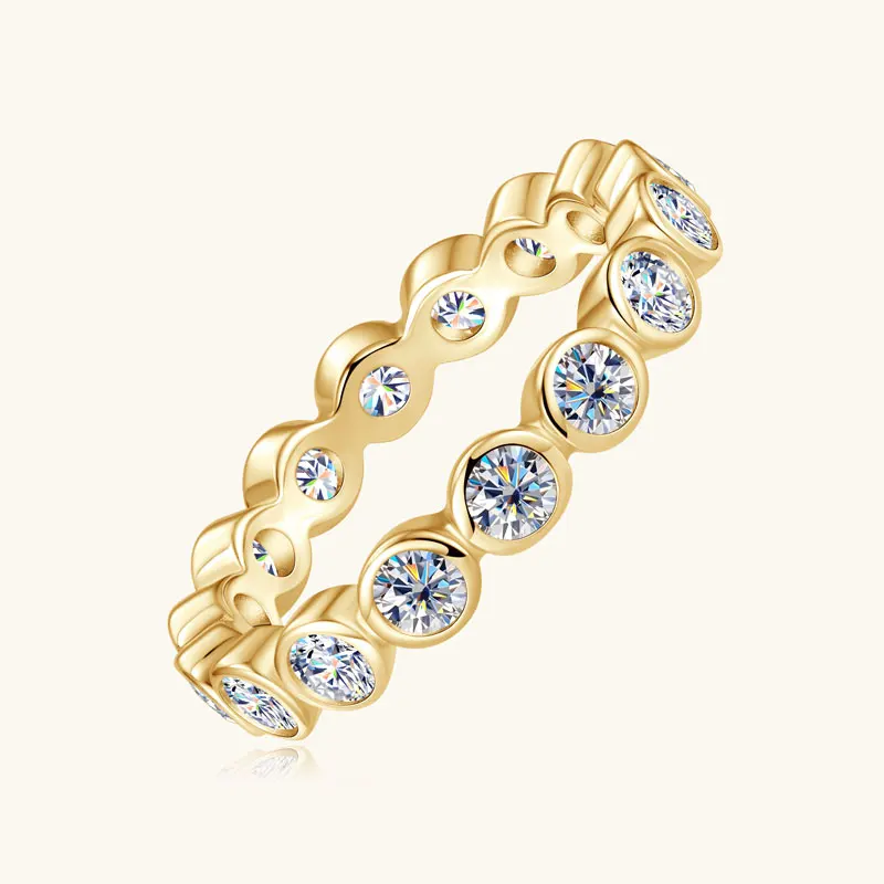 Ehhai 3mm Runder Schliff Moissanit Eternity-Ring für Damen Luxuriöse Verlobungsringe Hochzeitstag Edle Schmuckgeschenke – Detail 11