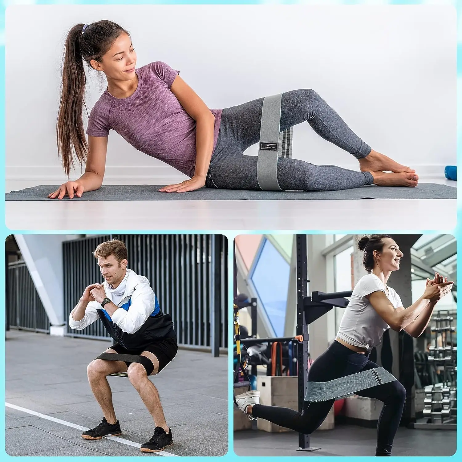 Fabric Resistance Hip Booty Bands Glute Thigh Elastic Workout Bands Squat Circle Stretch Fitness Strips Loops Yoga Gym Equipment