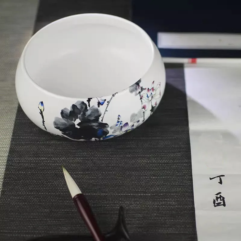 중국 세라믹 브러시 세탁기 - 서예 잉크 청소 그릇, 전통 회화 미술 용품 ??책상 장식