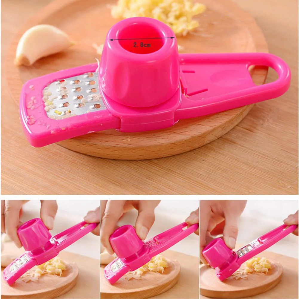 

Green Garlic Press Cooking Tool Ginger Garlic Light Weight Mini Size Multifunctional Press Peeler Styling Tool