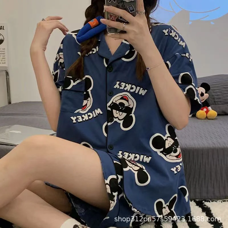 thumbnail image 1 of Disney-Conjunto de pijama de Stitch para mujer, ropa de dormir con estampado a rayas, película de dibujos animados, Toy Story, Bass Lightyear, regalo de verano, 1 of 5