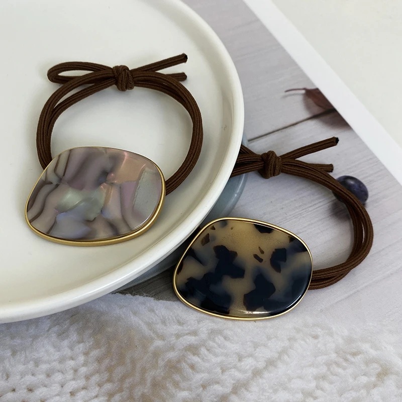 Neue Gummiband Essigsäure Murmeln Muster Kopf Seile Haarring Damenmode Stil Marmor Kugelkopf Krawatte Kopf bedeckungen Zubehör – Detail 6