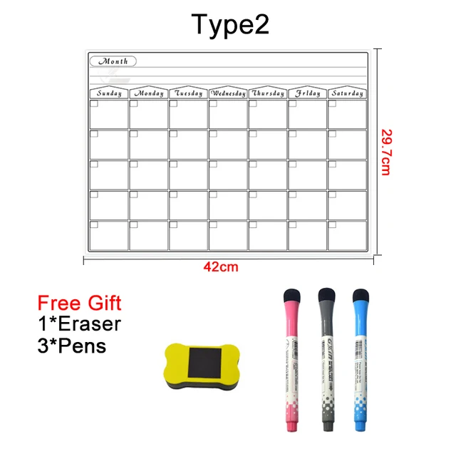 A3 Dry Erase Magnetic Monthly Weekly Planner 1