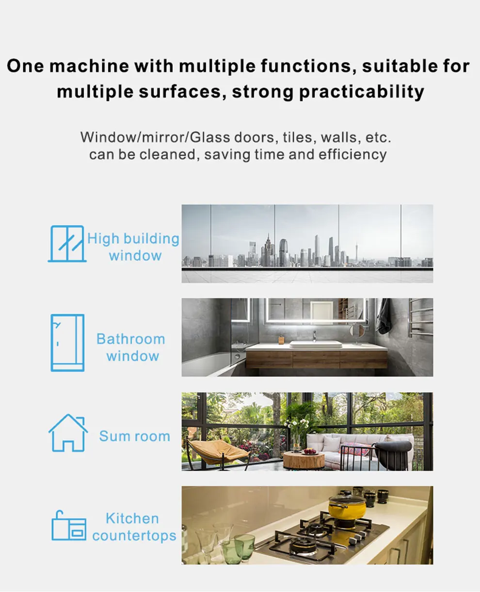 Description Picture 5 of itemPurerobo W-R1 Smart Window Cleaning Robot With Smart APP&Remote Control Electric Vacuum Cleaner Automatic Washing Glass Robot