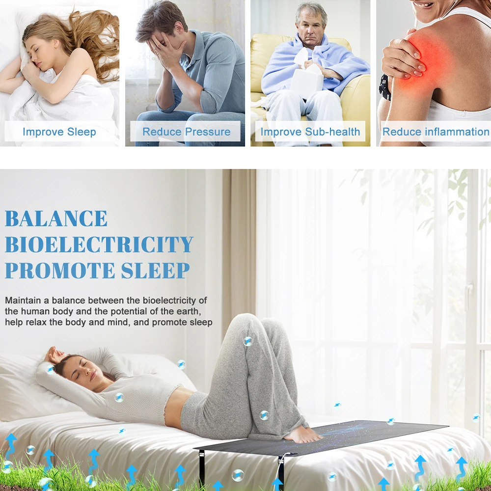 Grounding mat kit Grounding Leather Mattress Grounding Conductive Leather Earthing Mattress Sleep Mat Restore Energy For Better Sleep Anti-static