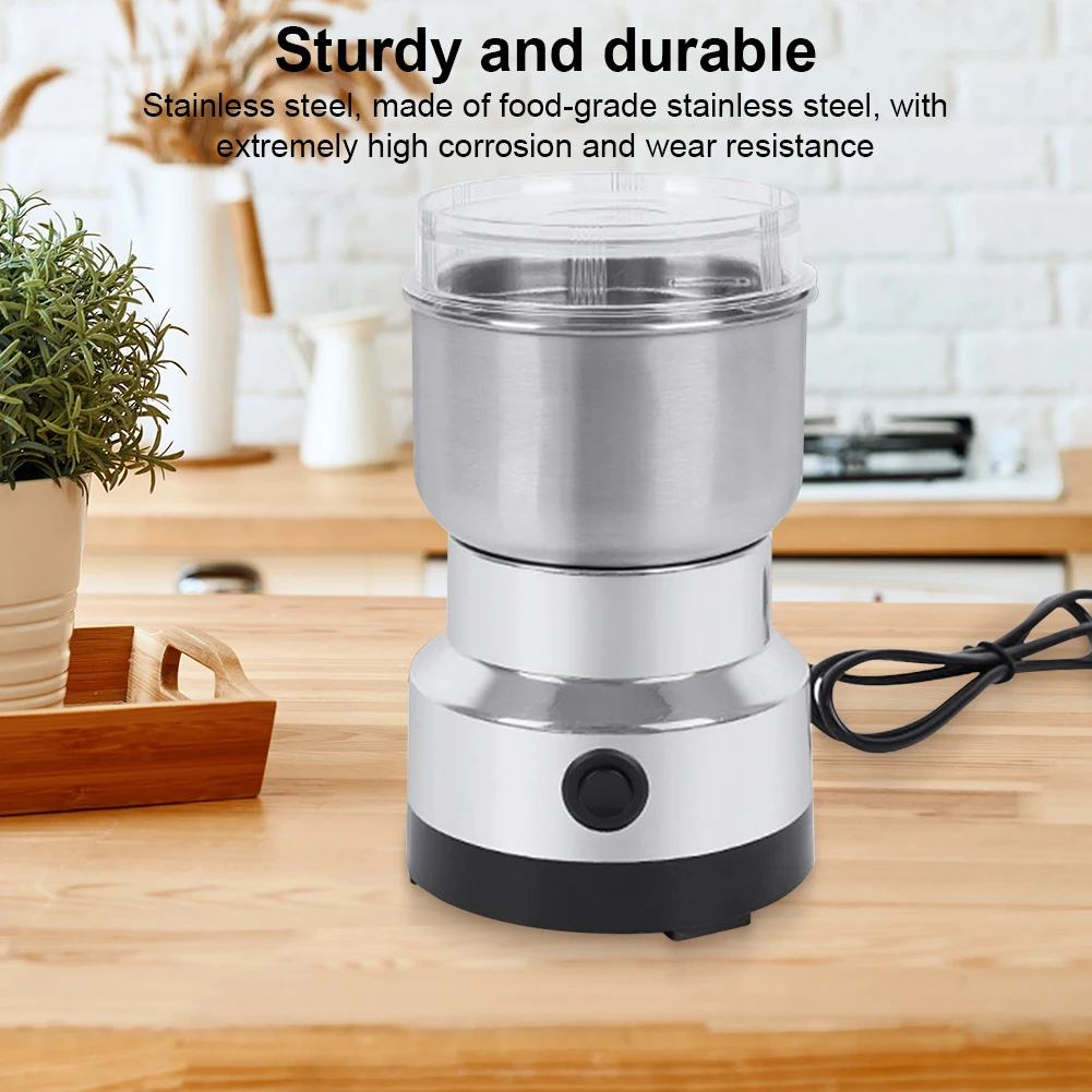 Spice Pepper Grinder 4-Blade Spice Blender Stainless Steel Dry Grain Mill Portable Herb Grinders Maker for Rice Beans Seasonings