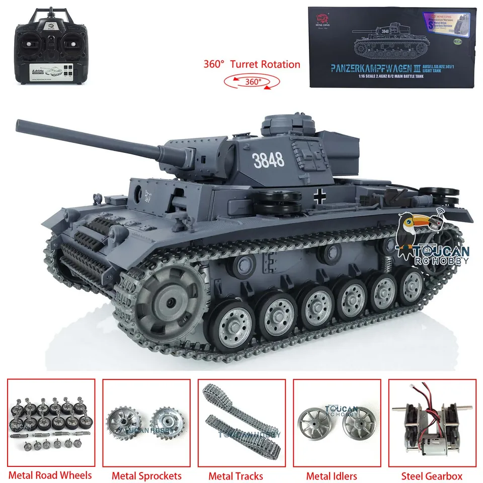 HENG LONG Roues En Métal - Char RC - Modèle Panzer III - 3848 - Protection Contre Les Chutes - 3868 - Pièce De Rechange Pour Modèles De Marque Taigen
