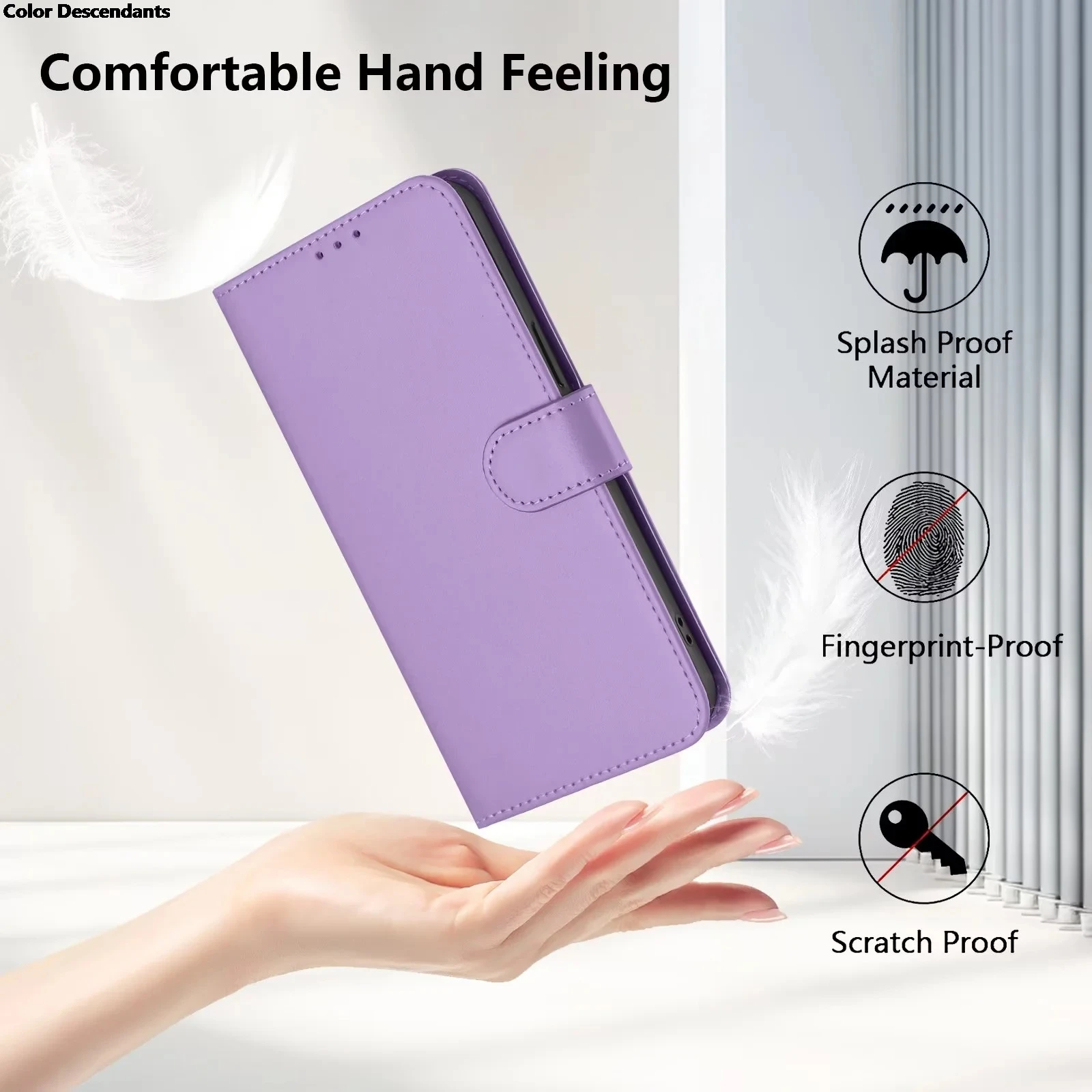 Premium PU Leather Flip Phone Case with Holder and Wallet Cover
