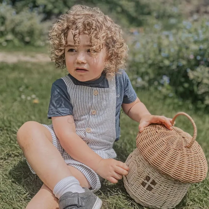 Mushroom Basket Portable Rattan Handmade Children Bag Toy Picnic Basket High-capacity Storage Baskets Sundries Pouch Storage Bag 3