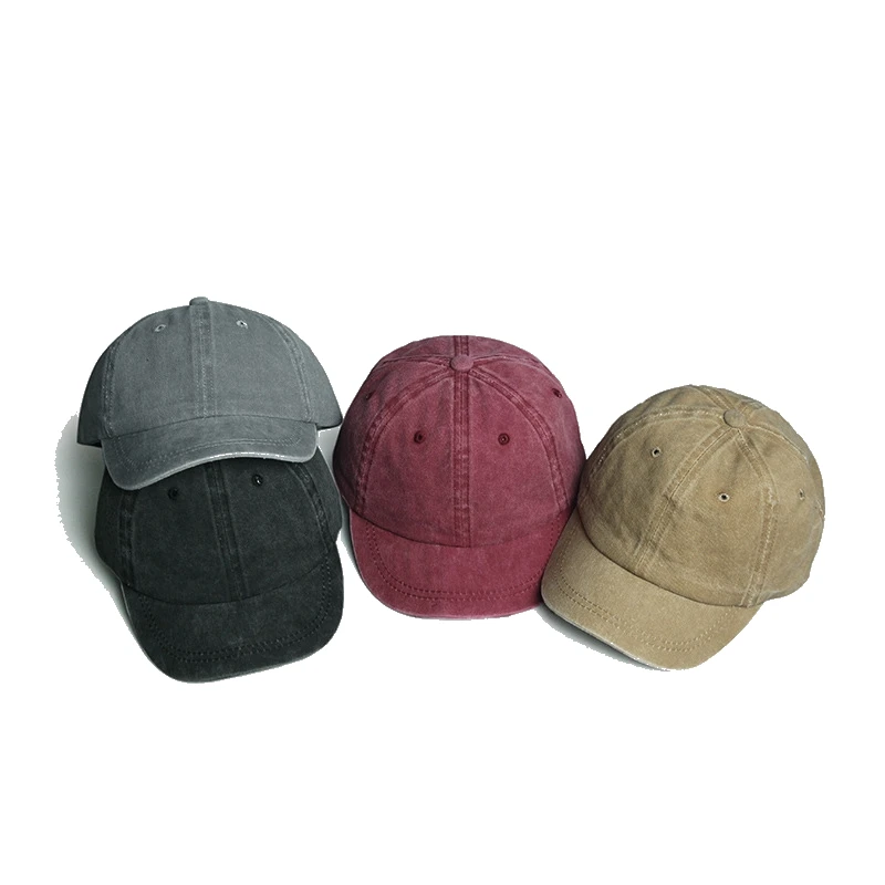 

Denim Solid Color Short Brim Adjustable Men Dad Hat Shade Spring Autumn Soft Roof Women Adult Baseball Cap Snapback