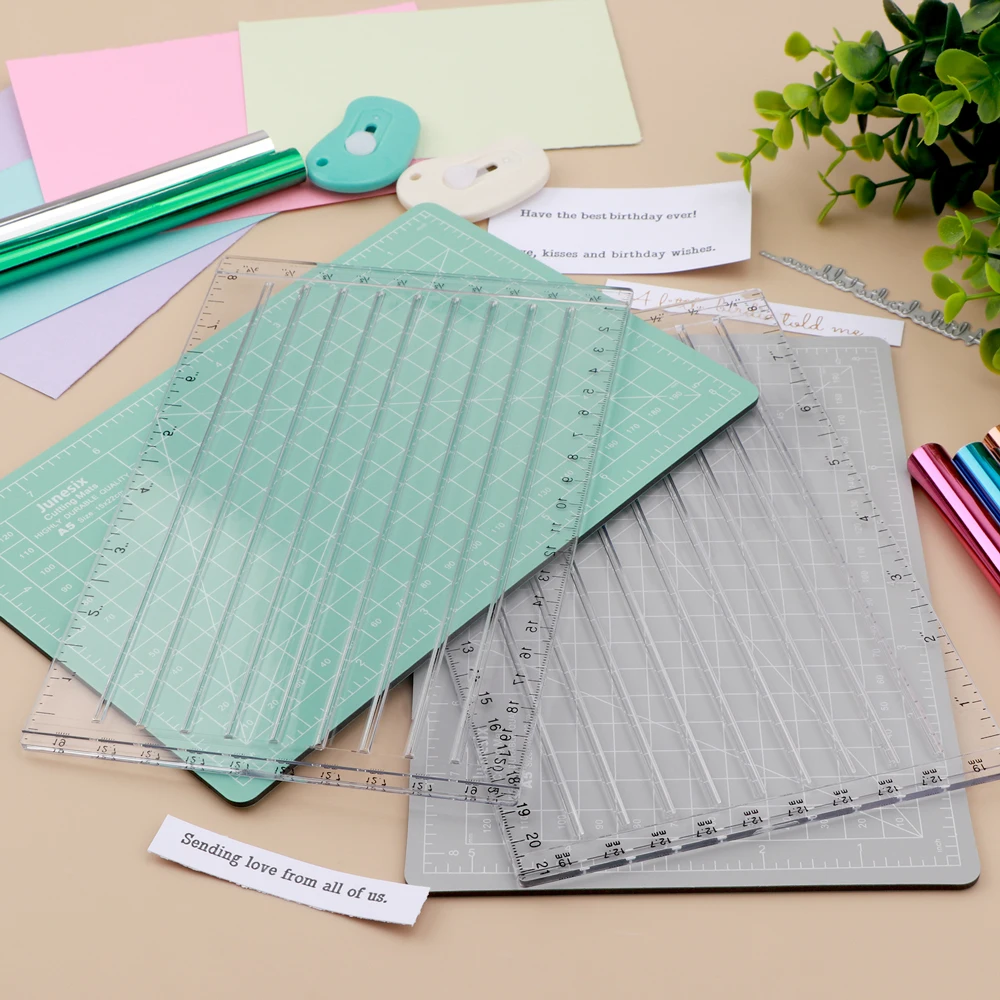 Craft foil paper cutters quick trimmer for foil and paper with blade helpful grid line easy sentiment strips trimming craft tool