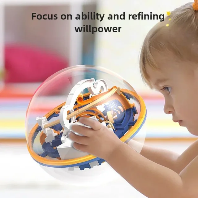 3D Puzzle Ball Maze Toy Children Challenge Obstacle Game Labyrinth Ball 3D Maze Montessori Puzzle Balance Traine Clearance Game 1