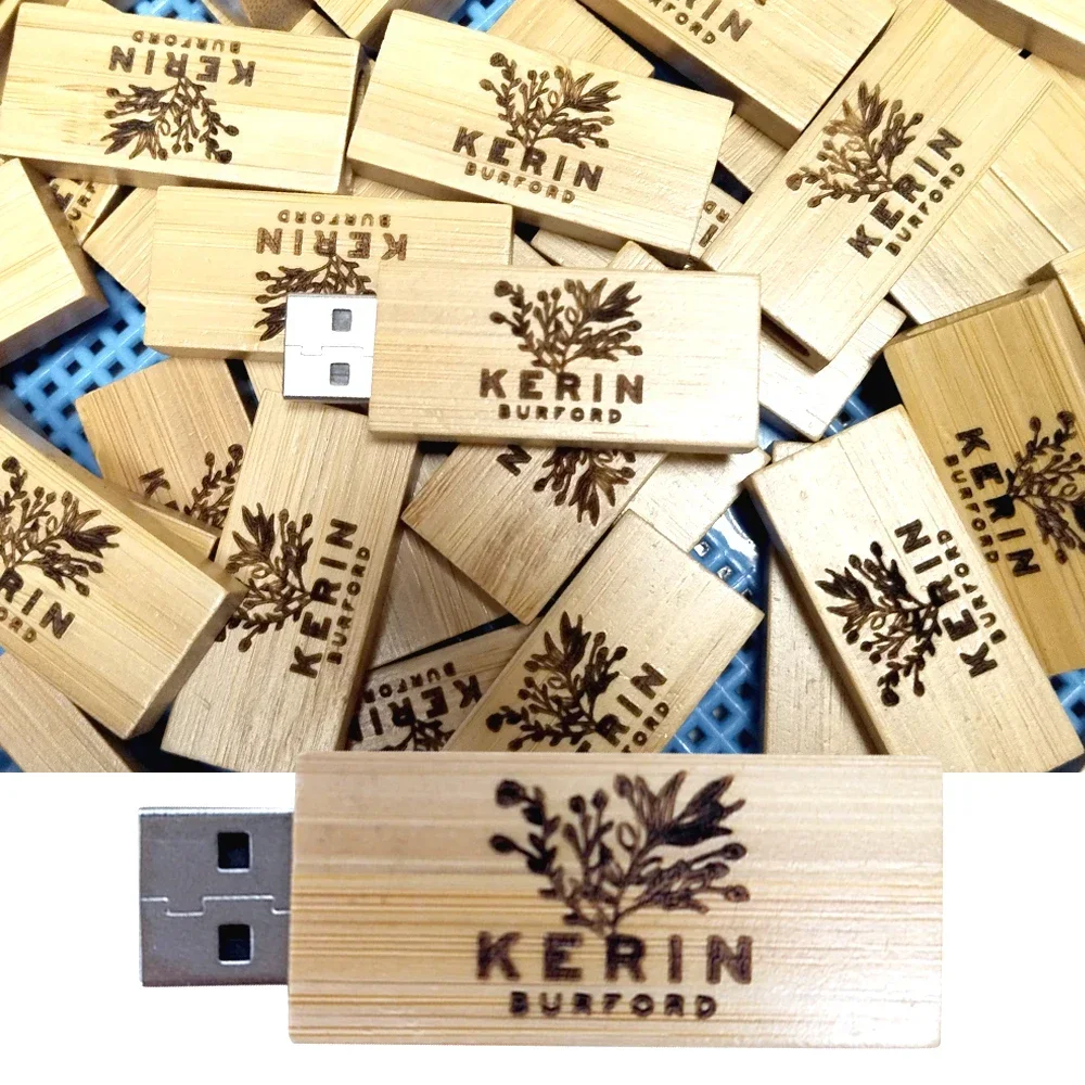 20pcs USB 2.0 고객 로고 나무 + 상자 USB 플래시 드라이브 메이플 우드 pendrive 4GB 16GB 32GB 64G U 디스크 메모리 스틱 무료 배송