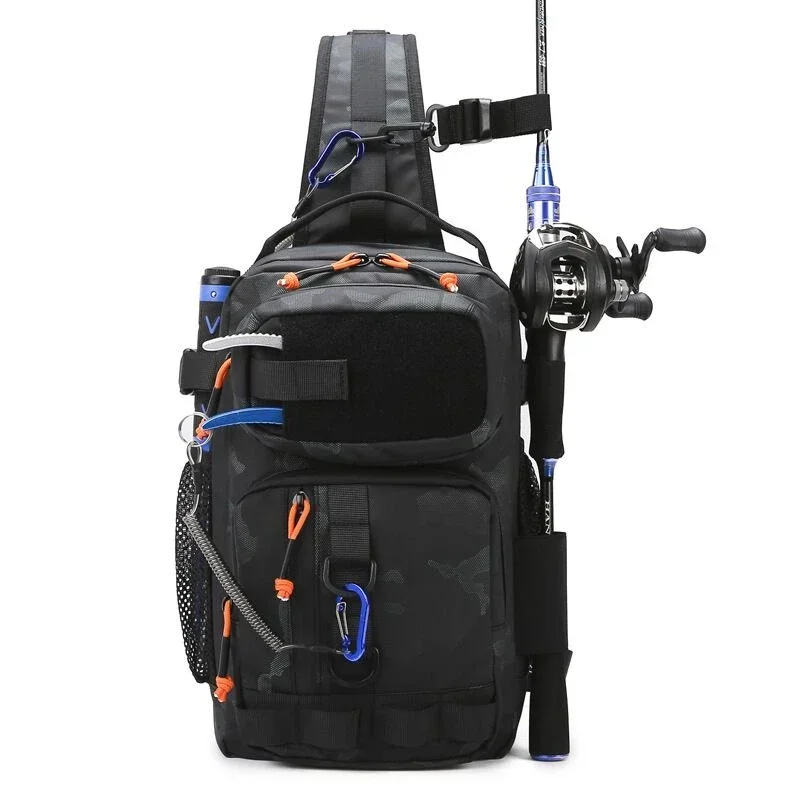 Men Fishing Tackle Bag Single Shoulder Crossbody Tactical Bags Waist Pack Fish Lures Gear Utility Storage Fishing Box Chest Bag