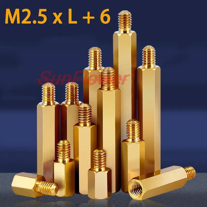 M2.5xL + 6 мм 50 шт. 30 20 штырь-гнездо латунная распорка m2.5 длинные шестигранные