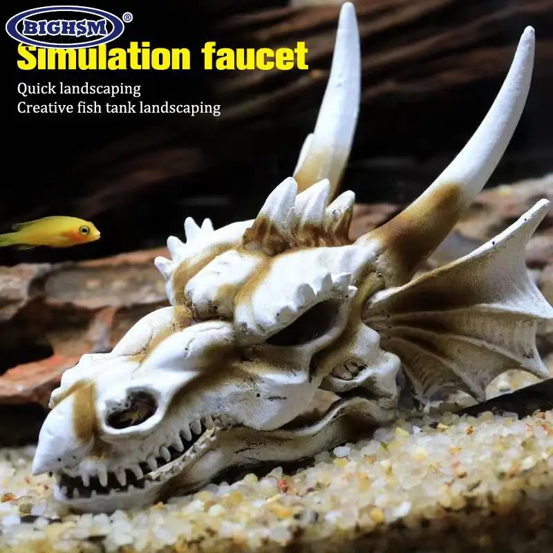 Resin Dinosaur Skull Artificial Ornament Fish Tank Aquarium Decorations