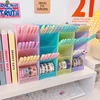 1pc Candy Color 4 Grid Desktop Pen Holder Kawaii Small Big Size Makeup Brushes Lipstick Pens Storage Organizer School Stationery 5