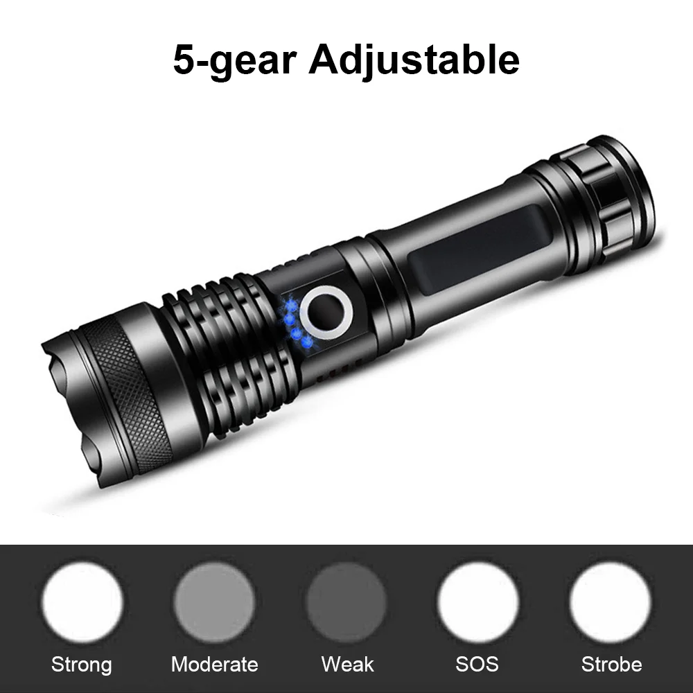Most Powerful 99000000LM LED Military Torch USB Rechargeable Tactical Flashlight - 5