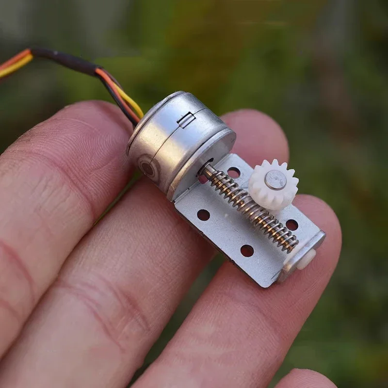 15BY Mini 15mm 2-Phase 4-Wire Stepper Motor Stepping Motor Linear Screw Shaft Rod Block 13 Teeth Plastic Gear DIY Camera Monitor