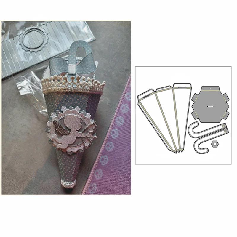 

2022 Assemble Beautiful Umbrella Box Metal Cutting Dies Stencils For DIY Scrapbooking Photo Album Decorative DIY Paper Cards