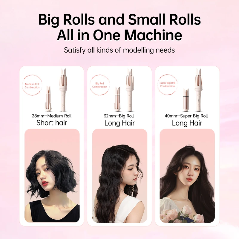 Automatic Curling Iron 32mm Auto Rotating Ceramic Hair Curler Anti-Scald Fast Heating Hair Curling Wand for Hair Waves Styling 19