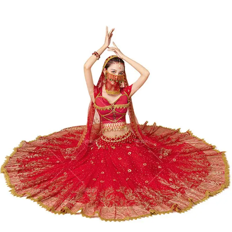 Women\'s Belly Dance Top Set Indian Halloween Clothing Bollywood Clothing
