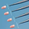 4pcs Nail Art Dotting Pen Dual End Stainless Steel Nail Painting Picking Dot Pen Nail Point Rhinestone Painting Manicure Tools 6