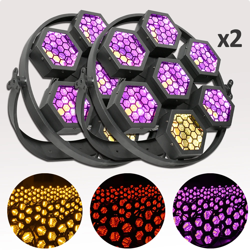 2 Pz/Lotto Mini 7X50W Rgb Led Retro Flash Light Dmx512 Dj Music Sound Party Equipment Luce Lampeggiante Club Disco Stage Effect Light