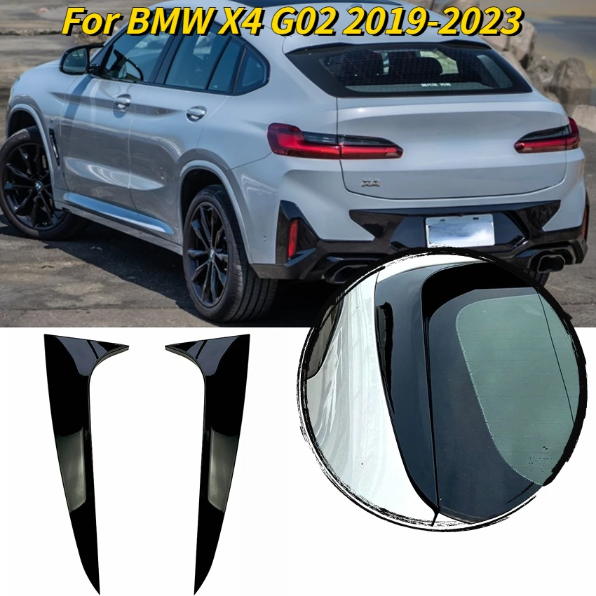 Car Rear Window Side Spoiler For BMW X4 G02 ABS Gloss Black Rear Side Spoiler Canard Splitter Auto Replacement Parts